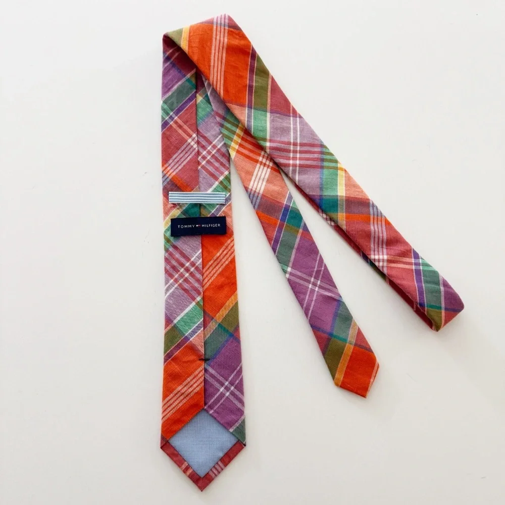 Tommy Hilfiger Plaid Slim Cotton Tie